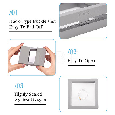 3 Bags 3 Styles Square Transparent PE Thin Film Suspension Jewelry Display Box CON-TA0001-38F-1