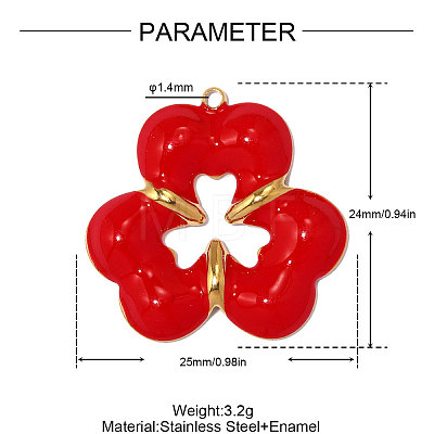 304 Stainless Steel Enamel Pendants STAS-OY014G-20G-02-1
