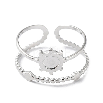 Tarnish Resistant 304 Stainless Steel Open Cuff Ring Components X-STAS-F301-03P-1
