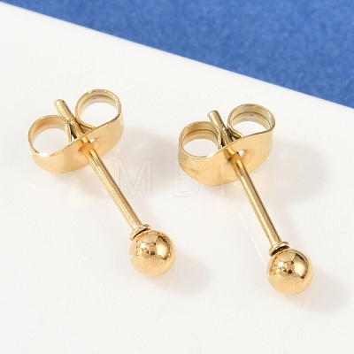 Ion Plating(IP) 304 Stainless Steel Stud Earrings EJEW-L215-57A-G-1