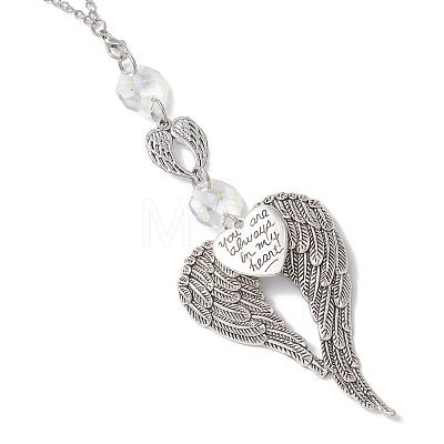 Tibetan Style Alloy Angel Wing Hanging Suncatchers HJEW-JM04610-1