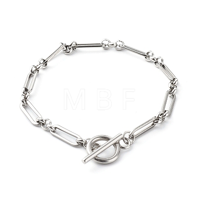 304 Stainless Steel Figaro Chain Bracelets X-BJEW-JB06446-1