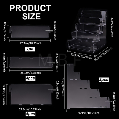 4-Tier Acrylic Postcard Display Stand DIY-WH0430-655-1