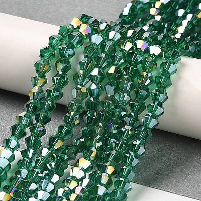Transparent Electroplate Glass Beads Strands GLAA-F029-3mm-A10-1