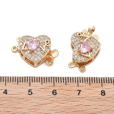 Brass Micro Pave Cubic Zirconia Box Clasps KK-B125-07G-01-1