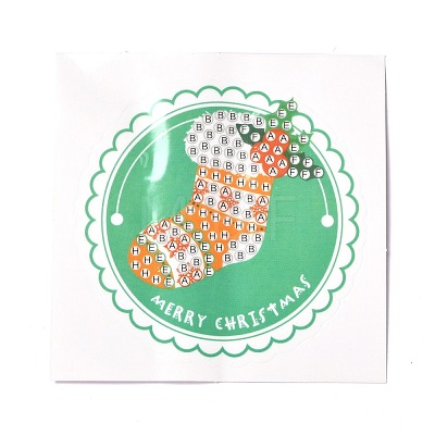Christmas Theme DIY Sock Diamond Painting Stickers Kits for Kids DIY-I068-10-1