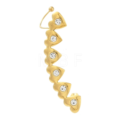 Rhinestone Cuff Earrings for Girl Women Gift EJEW-B042-02G-B-1