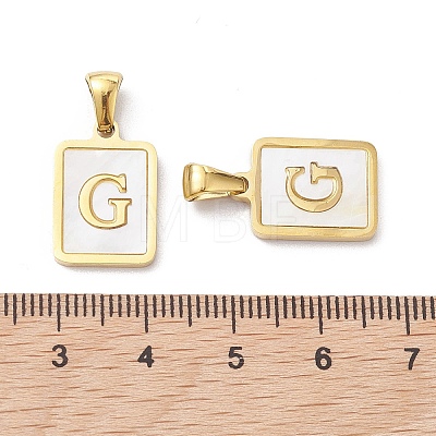 Ion Plating(IP) 304 Stainless Steel Pave Shell Pendants X-STAS-G327-01G-G-1