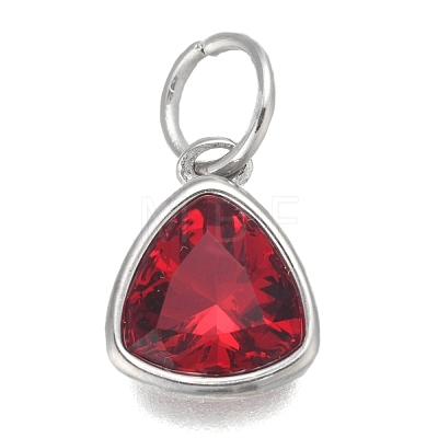 304 Stainless Steel Cubic Zirconia Pendant ZIRC-P080-B07-1