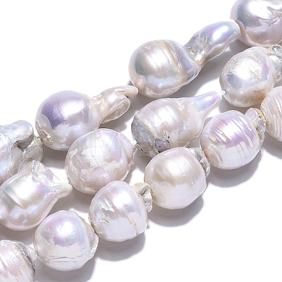 Natural Baroque Pearl Keshi Pearl Beads Strands PEAR-S019-02E-1