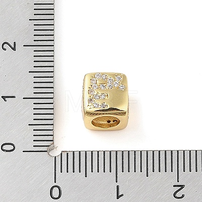 Brass Micro Pave Clear Cubic Zirconia European Beads LS-KK-K368-01G-06-1