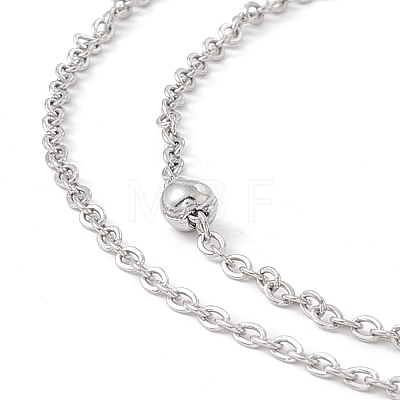 304 Stainless Steel Double Chains Multi-strand Anklet for Women STAS-E001-26P-1