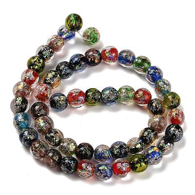 Handmade Dichroic Foil Glass Beads Strands DICH-U001-02A-1