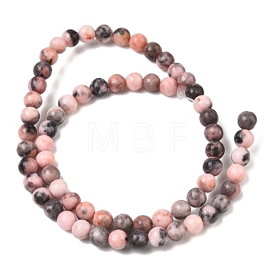 Natural Zebra Jasper Round Beads Strands X-G-E334-6mm-11-1