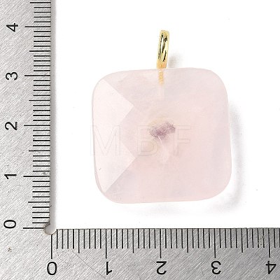 Natural Rose Quartz Faceted Pendants G-C274-03J-1