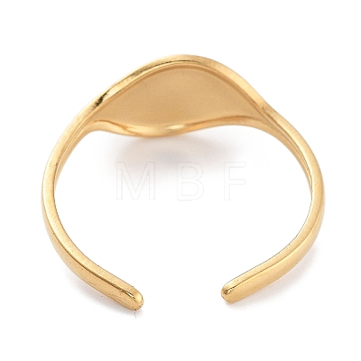 304 Stainless Steel Teardrop Open Cuff Rings for Women RJEW-K273-05G-1