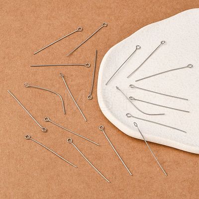 Stainless Steel Eye Pin Jewelry Findings X-STAS-E013-0.6x40mm-1