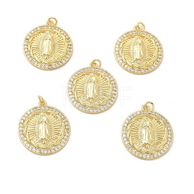 Brass Micro Pave Cubic Zirconia Pendants KK-E068-VB093-1