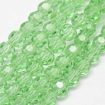 Eco-Friendly Faceted Glass Round Bead Strands EGLA-J042-8mm-M01-1