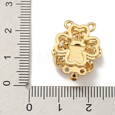 Brass Micro Pave Cubic Zirconia Box Clasps KK-U037-34G-1