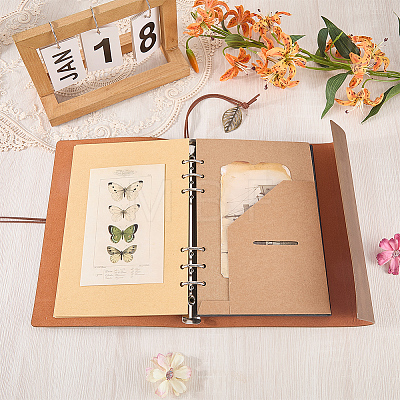 Rectangle Imitation Leather with Alloy Scrapbook DIY Binder Photo Album AJEW-WH20006-475A-1