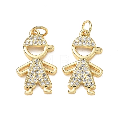 Brass Micro Pave Clear Cubic Zirconia Pendants CU-CBA9AFC-01G-20-1