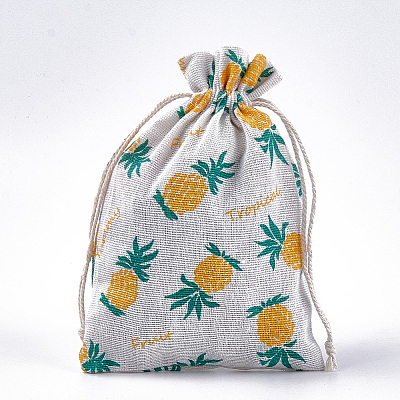 Polycotton(Polyester Cotton) Packing Pouches Drawstring Bags ABAG-T007-02J-1