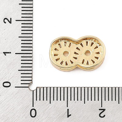 Brass Micro Pave Clear Cubic Zirconia Slide Charms ZIRC-I068-20G-1