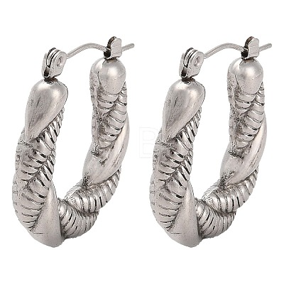 Non-Tarnish 304 Stainless Steel Teardrop Hoop Earrings EJEW-K259-03P-1