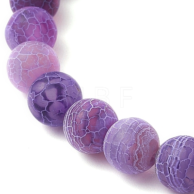 Synthetic Moonstone & Frosted Natural Weathered Agate Beads Stretch Bracelets for Women BJEW-JB11333-02-1