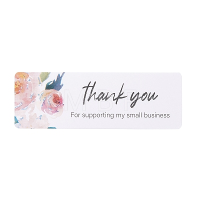 Rectangle with Word Thank You Paper Stickers DIY-B041-28C-1