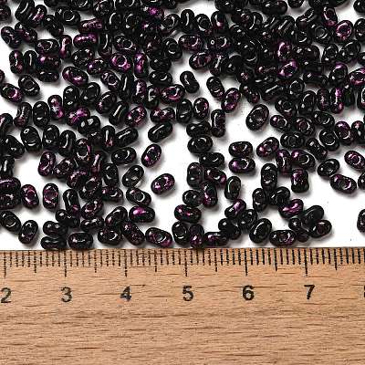 Spray Painted Glass Seed Beads SEED-F005-08A-01-1