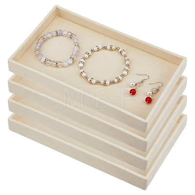 Rectangle Velvet Jewelry Display Trays for Rings ODIS-WH0113-14C-1
