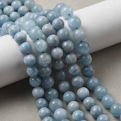 Natural Aquamarine Beads Strands G-D327-C03-8MM-01A-1