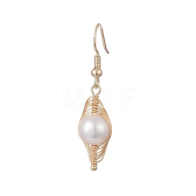 Natural Pearl Pendant Necklace & Dangle Earrings X-SJEW-JS01276-1