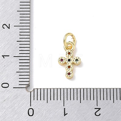 Brass Micro Pave Cubic Zirconia Charms KK-L268-015G-B02-1