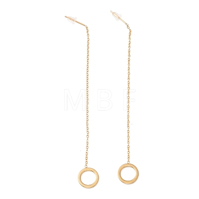Long Chain with Open Ring Dangle Stud Earrings EJEW-A067-10G-1