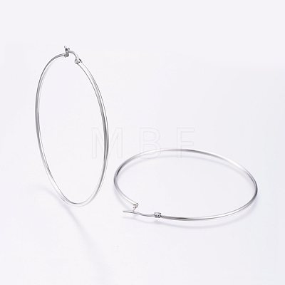 304 Stainless Steel Big Hoop Earrings X-EJEW-F105-01P-1