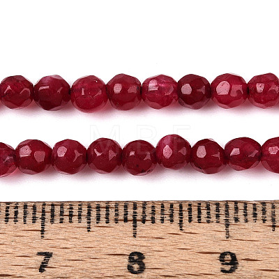 Dyed Natural White Jade Beads Strands G-T139-4mm-60-09-1