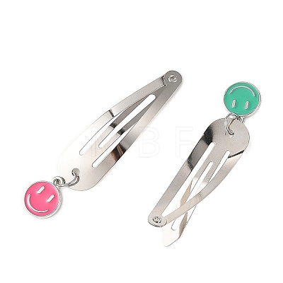 Alloy Enamel Charm & Iron Snap Hair Clips PHAR-JH00146-1