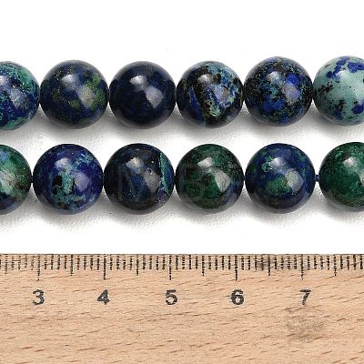 Natural Azurite Beads Strands G-G475-A04-10mm-1