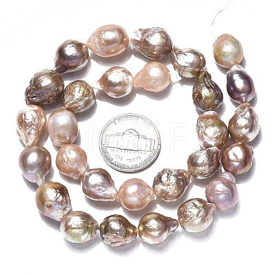 Natural Baroque Pearl Keshi Pearl Beads Strands PEAR-S019-06B-1