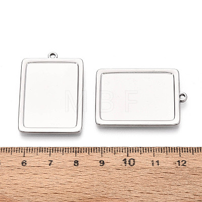 304 Stainless Steel Pendant Cabochon Settings STAS-N108-77P-1