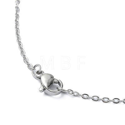 Natural Rose Quartz Nugget Pendant Necklace with 304 Stainless Steel Chains NJEW-JN04385-03-1
