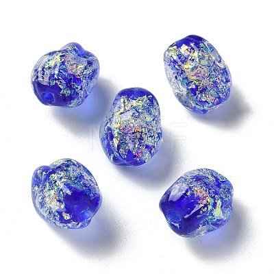 Handmade Foil Lampwork Beads Strands FOIL-Z001-06E-1