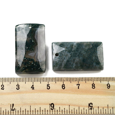 Natural Moss Agate Pendants G-H007-04-1