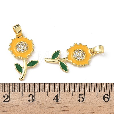 Brass Micro Pave Cubic Zirconia Pendants KK-F924-15G-1