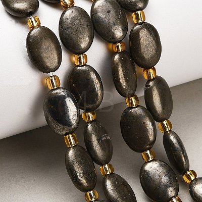 Natural Gold Pyrite/Golden Pyrite Beads Strands G-F833-E01-01-1