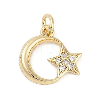 Rack Plating Brass Micro Pave Cubic Zirconia Pendants KK-H509-02G-01-1