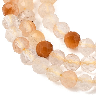 Natural Yellow Rabbit Hair Rutilated Quartz Beads Strands GG-CBA4808-F01-01-1